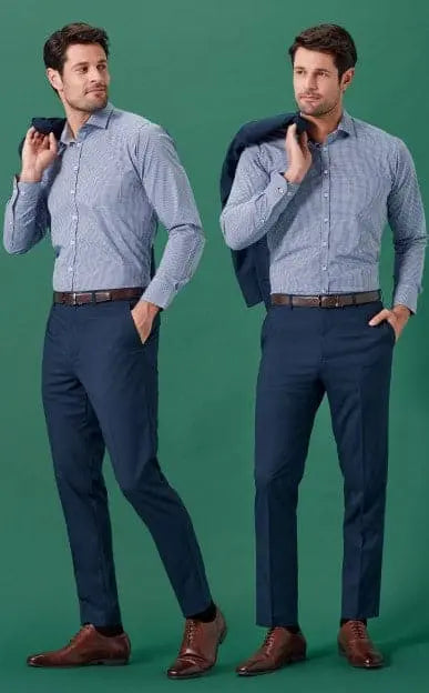 Biz Corporates Men's Renew Adjustable Waist Slim Flat Front Pant RGP407M Metro Workwear.